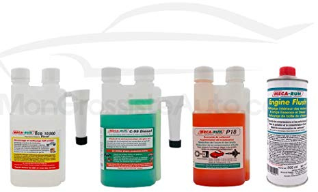 Pack Premium Diesel Mecarun ECO10000 500ml+P18 500ml+C99 500ml+ Engine Flush 500ml