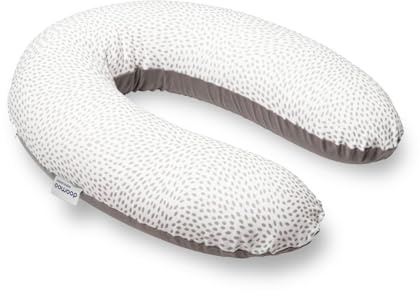 doomoo Coussin de Grossesse & Coussin Allaitement Buddy 180 cm - Ultra Confort pour Dormir pendant la Grossesse - Soulage dos, jambes & ventre - Housse Bio, Lavable & Certifié OEKO-TEX, Risotto Taupe