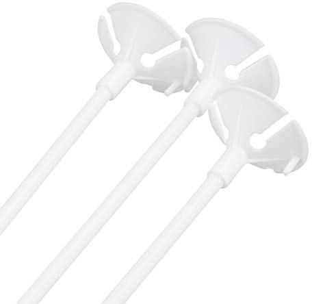 Toddmomy Ballonstäbchen Mit Bechern Weiß Kunststoff 29.5 Cm Ballonhalter Für Latex- Und Folienballons Party Hochzeit Dekoration Zubehör