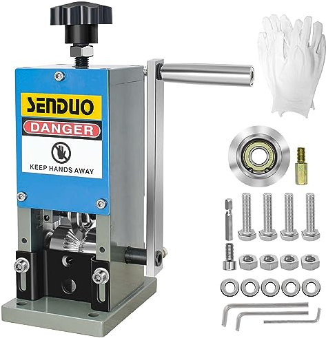 SENDUO Manual Wire Stripping Machine Speed 50FT/MIN Wire Stripper Machine Wire Gauge Range 0.06-1inch Portable Copper Wire Peeler Machine for Scrap Copper Wire Cable Stripping