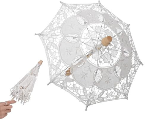 Mini-Spitzenschirm, 28 cm, Vintage, kleiner Sonnenschirm, dekorativer Regenschirm für Braut, Hochzeit, Spitzen-Sonnenschirm, Regenschirm, Hochzeit, Party, Dekoration, Kinder, Mädchen, Geschenk, Beige