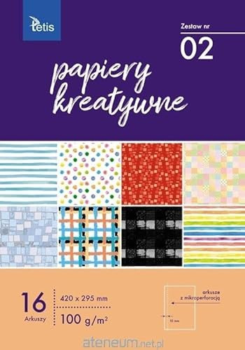 Tetis A3 Motivpapier Motivblock Papier mit Muster Dekopapier Designpapier Bastelpapier zum Basteln Découpage Scrapbook DIY