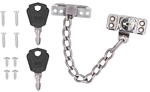 Alvinlite Serrure de chaîne de Porte avec clés Garde de chaîne de sécurité Serrure de loquet de Porte de sécurité renforcée pour Chambre à Coucher à la Maison Bureau d'hôtel