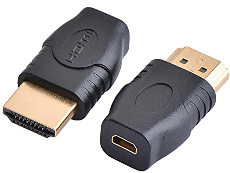 PremiumCord Adaptador Micro HDMI Tipo D a HDMI Tipo A Hembra a Macho Full HD 1080P Conectores Dorados Sin pérdida de Calidad Negro