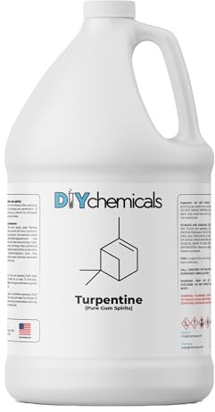 DIYChemicals Premium Turpentine Oil - High-Purity Pine Resin Solvent for Painting, Wood Polishing & Varnish Thinning - Eco-Friendly, Made in USA | Versatile Paint Thinner - 5 Gallon