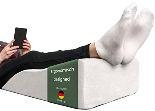 Ergonomisches Venenkissen zum Beine hochlagern - Beinauflage - Beinhochlagerungskissen - Keilkissen Stützkissen für die Knie ideal als Lymphkissen und Venenkeil