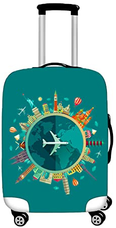 Hiseng Elastisch Kofferhülle Kofferschutzhülle Gepäck Cover Reisekoffer Hülle Koffer Schutzhülle Luggage Cover Waschbarer Kofferüberzug (Reisen,XL (30-32 Zoll))