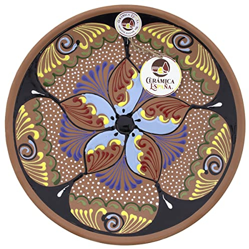 CERÁMICA ESPAÑA | Plato decorativo para pared | Modelo D29 | Decoración 100% Hecho a mano | 21x21x2.5 cm