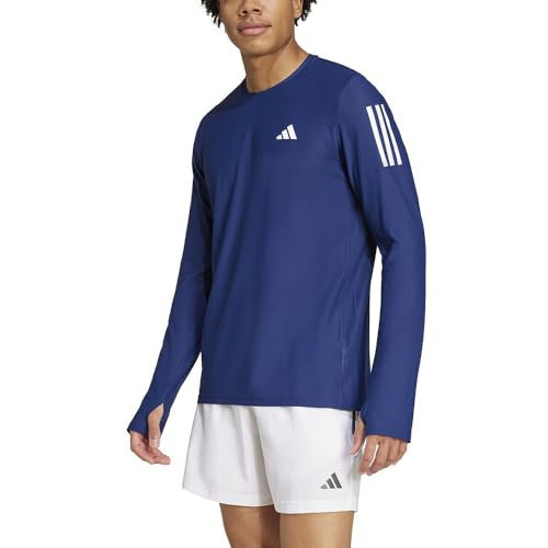 adidas Men's Own The Run Long Sleeve Tee, Dark Blue, L