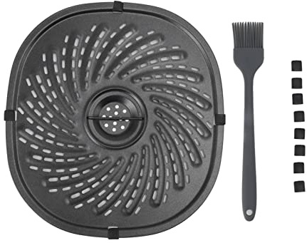 Griglia di Ricambio per Friggitrice Ad Aria,23 X 25 cm Vassoio per Piatto Frutta E Verdura,Griglia Antiaderente con Pennello per Friggitrice Ad Aria,Parti Di Ricambio Griglia Friggitrice Ad Aria