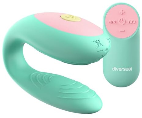 Diversual Omega, Vibrador para Parejas, Recargable USB, Control Remoto con Mando, 4 Intensidades, 7 Modos de Vibración, Silicona, Ultra Suave, Sumergible (Aqua)