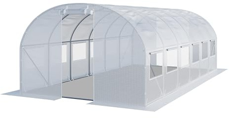 TOOLPORT Serra da Giardino tunnel Serra Orto stabile e robusto 4x6m - Telo PE 180g/m² bianco transparente