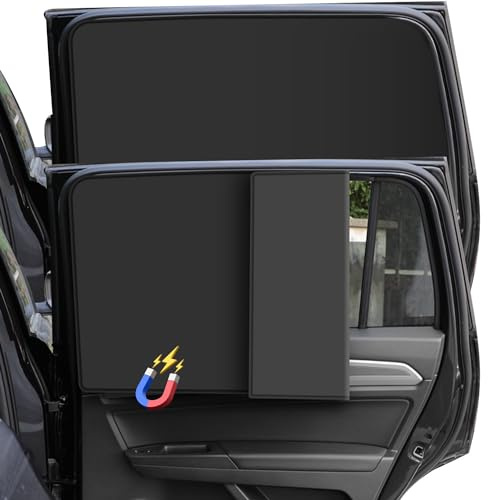Tyafzzn Sonnenschutz Auto Vorhang, 2 Stück Sonnenblende Verlängerung Auto Kinder, Magnetisch Auto Sonnenschutz Hinten mit UV Schutz, Auto Fenster Verdunkelung