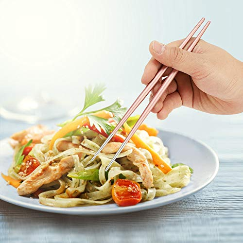 Stainless Steel Chopsticks, Metal Chopsticks Reusable Chopsticks Long Chopsticks Korean Japanese Chinese Chopsticks for Sushi Restaurant Home (Generic24ih0d6etv-02)