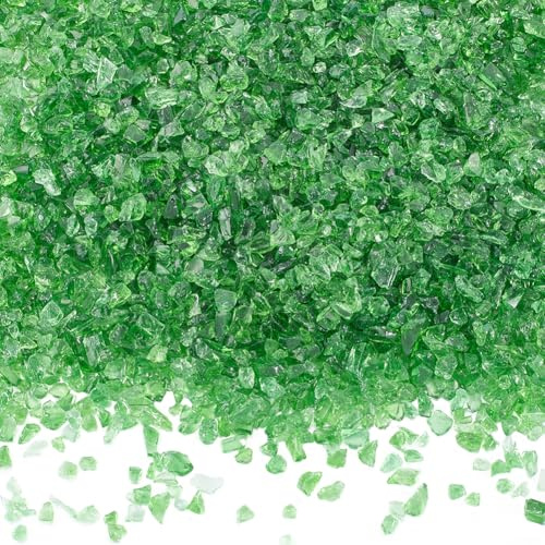 SUNNYCLUE 1 Schachtel 200g Grüne Glassplitter Zerstoßenes Glasglitzer Unregelmäßig Transparent ab Farbe Grün Metallisch Grob Galvanisch Zerbrochene Streusel Für Die Schmuckherstellung Vasenfüller Nage