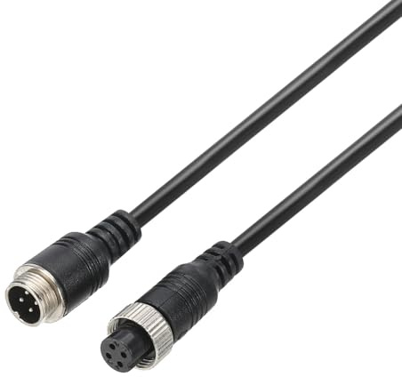 PATIKIL 4 Pin Extension Cable Wire 16.4 ft / 5 Meter, 4 Core 27 AWG Power Cord with Male Female Connector at Both End for LED Strip Light Car Truck Lighting, Black