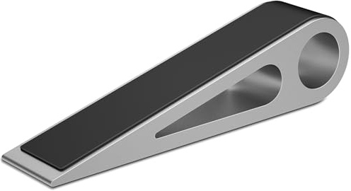 Türstopper Boden, Rutschfester Türkeil aus Aluminium & Gummi, Silber | 12,5*2,6*3,1CM