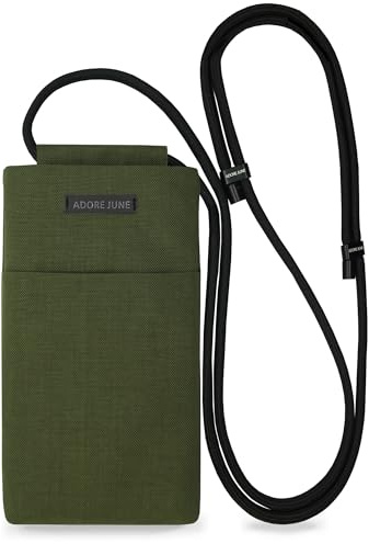 Adore June Move Handy Umhängetasche Crossbody 6,7-7,0 Zoll Oliv-Grün | Kompatibel mit iPhone 17 Pro Max, iPhone 16 Pro Max, Galaxy S26 Ultra / S25 Ultra - verstellbares Band, gefertigt in Europa