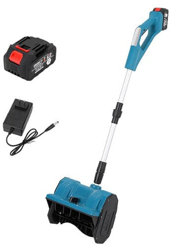 Spazzaneve Elettrico, Spazzaneve Flessibile con Distanza Di Lancio Di 26 Piedi, Soffiatore Di Neve Compatto e Leggero per Il Patio, Il Terrazzo, Il Vialetto(One Battery)
