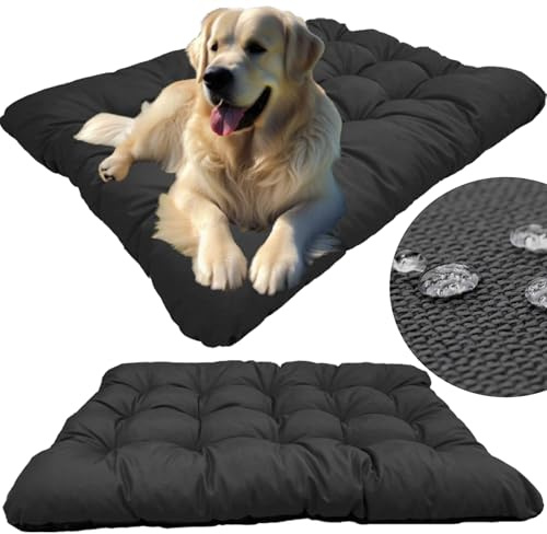 KING DOG Hundekissen M 80 x 60 cm wasserdichte Matte für Große und Mittelgroße Hunde Komfortable Weiche und Einfach zu Reinigende Matte in Schwarz Höhe 10 cm Matte Bequeme Liegefläche für Haustiere