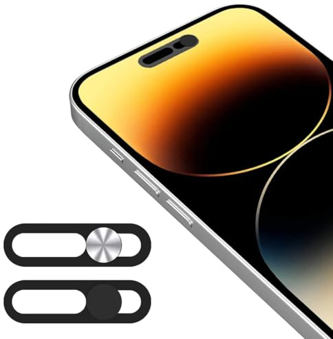 DIFLAX 2 Stück Frontkamera-Abdeckung, Webcam-Abdeckung, kompatibel mit Phone 14 Pro Max/15/15Plus/15Pro/15Pro Max/16/16Plus/16Pro/16Pro Max/17,schützt Privatsphäre und Sicherheit, beeinträchtigt Nicht