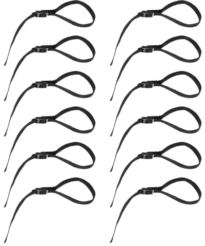 ZUNOXAZ Lot de 12 Dragonnes Élastiques de Remplacement pour Cannes, Bâtons de Marche et Skis, Longueur 48 Cm, Sangles Réglables Multifonction pour Randonnée, Ski et Utilisation