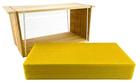 Kombi 30 Zander Rähmchen mit geraden Seiten 477 x 220 mm + 2,5 kg Mittelwände aus Bienenwachs im Zandermaß
