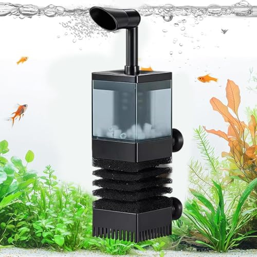Schiumatoio per Acquario Rimozione 'Olio Efficiente e Compatta | Skimmer per le Vasche per Pesci per la Rimozione 'Olio per Adulti Appassionati Famiglie Donne