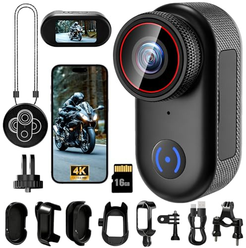 LXMIMI Action Camera Wi-Fi 4K, Mini Action Camera Magnetica con Display da 1,47 Pollici, Videocamera POV Portatile Indossabile, Mini Videocamera da Corpo per Vlogging, Viaggi e Sport