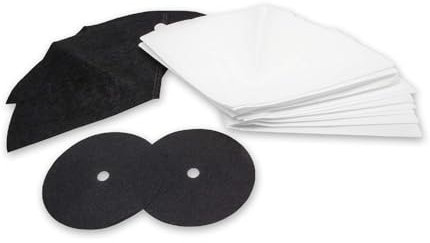 vhbw 16x Filtro compatible con Filter Queen Majestic 360 aspiradora - filtro carbón activo, cono de filtro, filtro protección motor