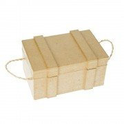 efco Cartón Art Cofre del Tesoro con 2 Abaca Asas, cartón Papel Maché baúl del Tesoro Joyero Joyero, L = 16, B = 11, H = 8,5 cm