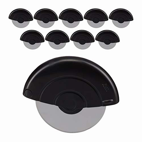Roulette à Pizza, Lot de 10, Premium, Acier Inoxydable, Restauration, Couteau, Rond, Roue, Lavable Lave-Vaisselle, Noir