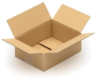 KK Verpackungen Versandkartons 230 x 170 x 80 mm Braun 1-wellig (Außenmaß 236 x 176 x 88 mm) | 100 Stück, Faltkartons Kartons für Versand als DHL Päckchen S Hermes Päckchen DPD GLS Paketklasse XS
