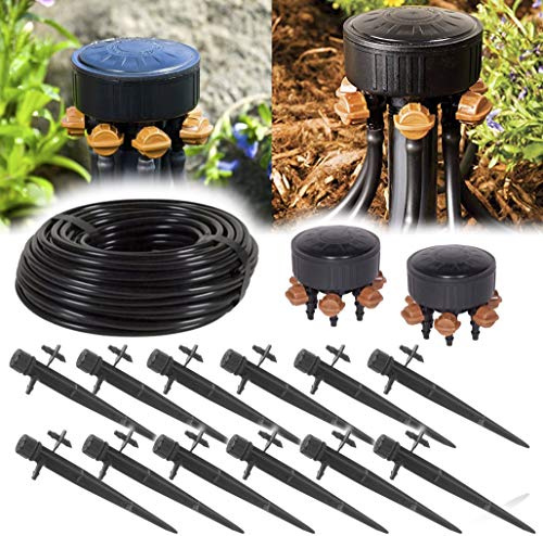 USA Made DIY Hydroponics Drip Irrigation Kit - 12 Plant System with 100ft Tubing & Adjustable Manifold