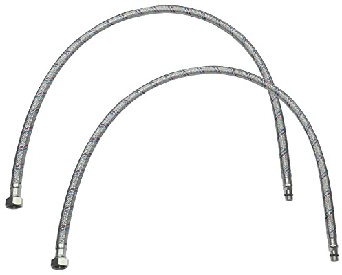 AERZETIX - C51111 - Satz von 2 Flexible schlauchleitungen für mischbatterie weiblich 3/8'' - männlich M10 - länge 800mm - flexible verbindung badezimmer küche - flexibel von sanitärarmaturen