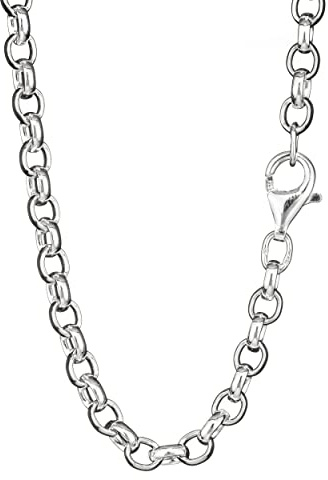 NKlaus Collana 70cm con catena a piselli ovale in argento 925 larghezza: 4,1mm 8242