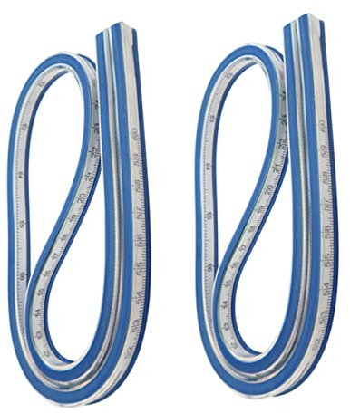 ULDIGI 2stücke Kurvenlineal Flexibles Lineal Für Nähen Gebogenes Lineal Zum Nähen Mit Flexibler Metallkernstreifen Weicheres Gummimaterial Und Praktischen Einfärbekanten Für Stift Und Mar