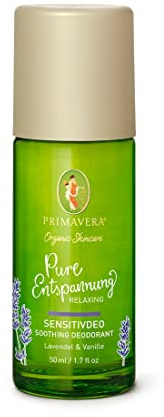 PRIMAVERA Pure Entspannung Sensitivdeo 50 ml – Deo Roll-On, Naturkosmetik – Lavendel, Kokos, Bisabolol Duft - 24-Stunden-Schutz ohne Aluminiumsalze und Alkohol – vegan