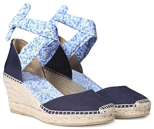 Women's linen espadrille - JUDIT-AP - Navy, 42 EU