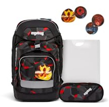 ergobag prime zaini zaino scolastico ergonomico per bambini, scuola elementare, Set di zaini da 4 pezzi, 20 litro, 1100g TaekBeardo - Grigio
