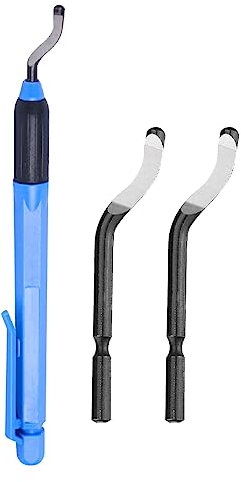 1 Pezzi Sbavatore di Attrezzi Set, Con 2pzs Rotazione a 360° Sbavare Lame Fresa, Sbavatore di Attrezzi Set Universale, Sbavatura Strumento Manico in Plastica, Per Stampe 3D Tubi, Plastica e Metallo
