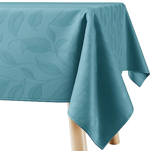 Filumi Tischdecke 100x100 cm Blau Abwaschbar Für Indoor Outdoor Pflanzenmuster Amalu