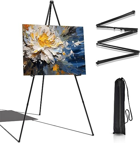 Easel Stand for Wedding Display Sign & Poster Portable Tripod Art Easels for Painting Canvas Collapsible Floor Metal Easel Stand