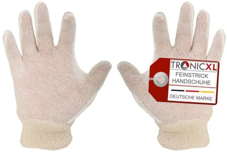 TronicXL 600 Paar Dünne Feinstrick Handschuhe Arbeitshandschuhe Mechanikerhandschuhe KFZ Metzgerei Gewerbe Montagehandschuhe Stoffhandschuhe Feinstrickhandschuhe