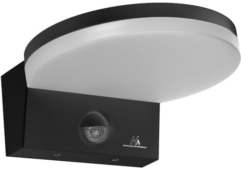 Maclean Lampada LED con sensore di movimento, Sensore di movimento PIR, 15W, IP65, 1560lm, bianco neutro (4000K) MCE344 (Nero)