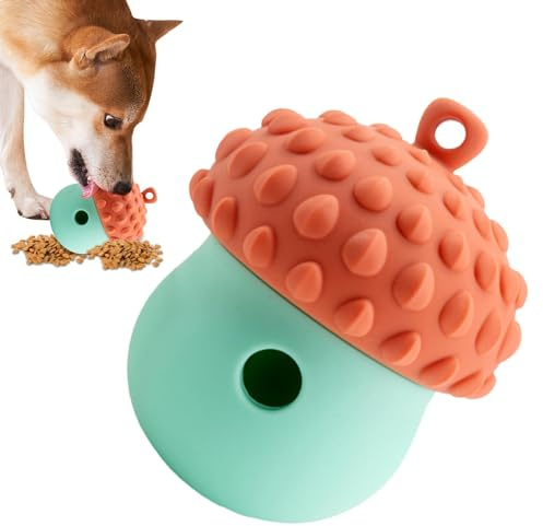 Leckerli-Spender-Spielzeug für Hunde, Snack-Spender, Langeweile, Buster, Eichelform, Haustier-Training, Silikon-Leck-Futterball für Hunde