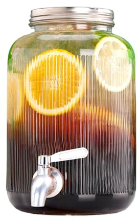 Dispensador De Agua Nevera Vidrio,Dispensador De Jugo,Garrafa De Agua Con Grifo,Dispensador De Cerveza,Dispensador De Bebidas,Garrafa Con Grifo,Dispensador De Agua Cristal,Stainless steel faucet,4L