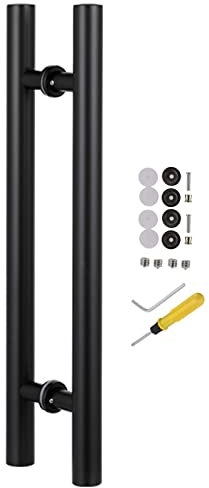 Schiebetürgriffe, doppelseitiger, im Stall montierter Eingangsgriff, lang, rund, H-förmig, Edelstahl-Finish, für Innen- und Außentüren, zum Ziehen und Drücken (Farbe: Gold, Größe: 100 cm) (Farbe: Matt