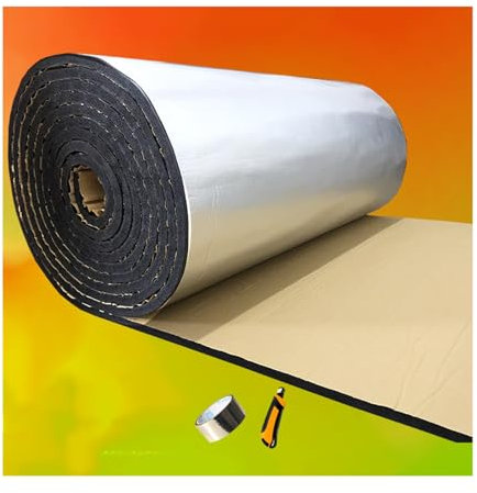 Kfz-Dämmmatte, selbstklebende Aluminiumfolie, schalldämmend, Baumwolle, 15 mm dick, 2 m² Abdeckung
