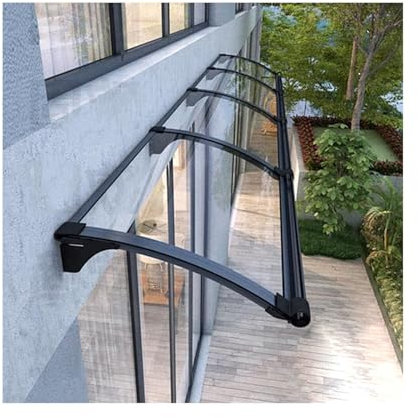 YFAURNDE Vordach,Aluminium-Vordach,Terrasse Vordach,vordach haustür,vordach terrasse,türvordach,türüberdachung,Mit Sonnenschutzbeschichtung,Halterung aus Kohlenstoffstahl(80x200cm/32 x79)